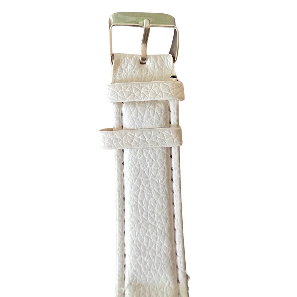 Paris Eiffel Tower White Vegan Leather Gold Tone Buckle Strap Analog Watch MINT - Picture 4 of 11